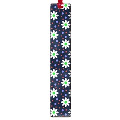 Daisy Dots Navy Blue Large Book Marks by snowwhitegirl