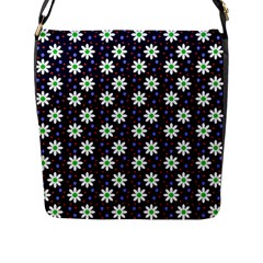 Daisy Dots Navy Blue Flap Messenger Bag (L) 