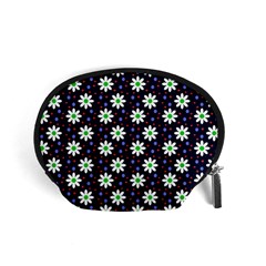 Daisy Dots Navy Blue Accessory Pouches (small)  by snowwhitegirl