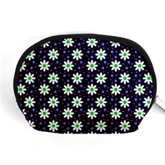 Daisy Dots Navy Blue Accessory Pouches (Medium) 