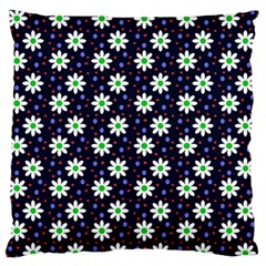 Daisy Dots Navy Blue Standard Flano Cushion Case (Two Sides)