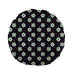 Daisy Dots Navy Blue Standard 15  Premium Flano Round Cushions Front