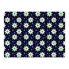 Daisy Dots Navy Blue Double Sided Flano Blanket (Mini) 