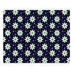 Daisy Dots Navy Blue Double Sided Flano Blanket (Large)  80 x60  Blanket Front