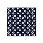 Daisy Dots Navy Blue Satin Bandana Scarf Front