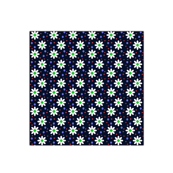 Daisy Dots Navy Blue Satin Bandana Scarf