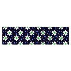 Daisy Dots Navy Blue Satin Scarf (Oblong)