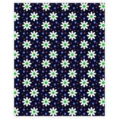 Daisy Dots Navy Blue Drawstring Bag (Small)