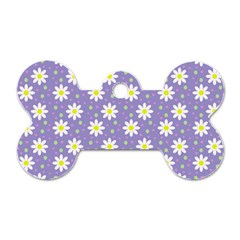 Daisy Dots Violet Dog Tag Bone (one Side) by snowwhitegirl