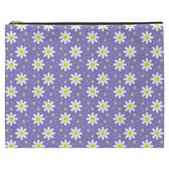 Daisy Dots Violet Cosmetic Bag (xxxl)  by snowwhitegirl