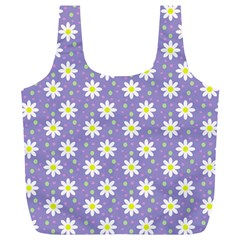 Daisy Dots Violet Full Print Recycle Bags (l)  by snowwhitegirl