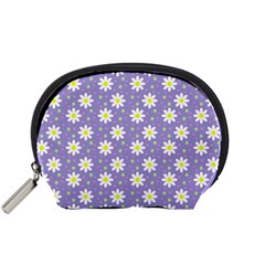 Daisy Dots Violet Accessory Pouches (small)  by snowwhitegirl