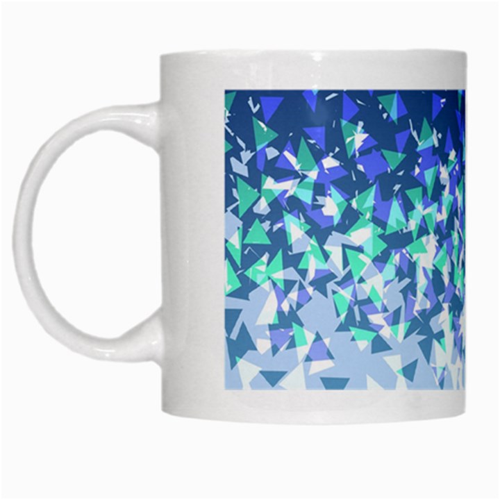 Blue Disintegrate White Mugs