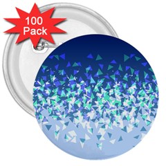 Blue Disintegrate 3  Buttons (100 Pack)  by jumpercat