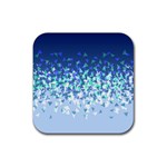 Blue Disintegrate Rubber Coaster (Square)  Front