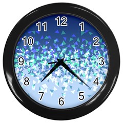 Blue Disintegrate Wall Clocks (black) by jumpercat