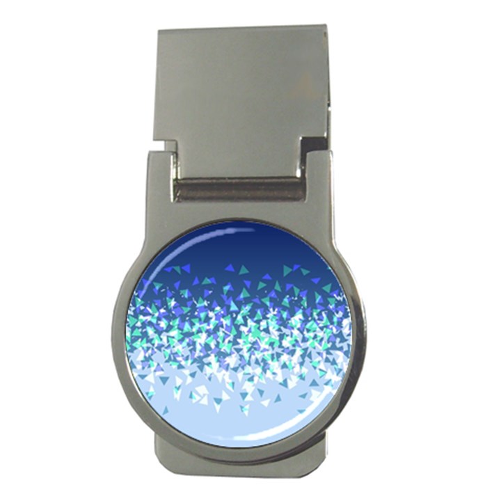 Blue Disintegrate Money Clips (Round) 