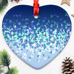 Blue Disintegrate Heart Ornament (two Sides) by jumpercat