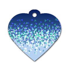 Blue Disintegrate Dog Tag Heart (one Side) by jumpercat