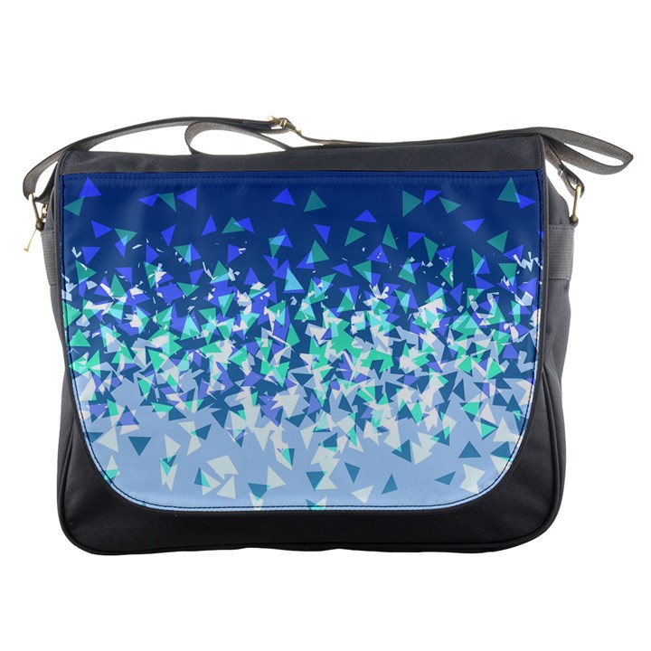 Blue Disintegrate Messenger Bags