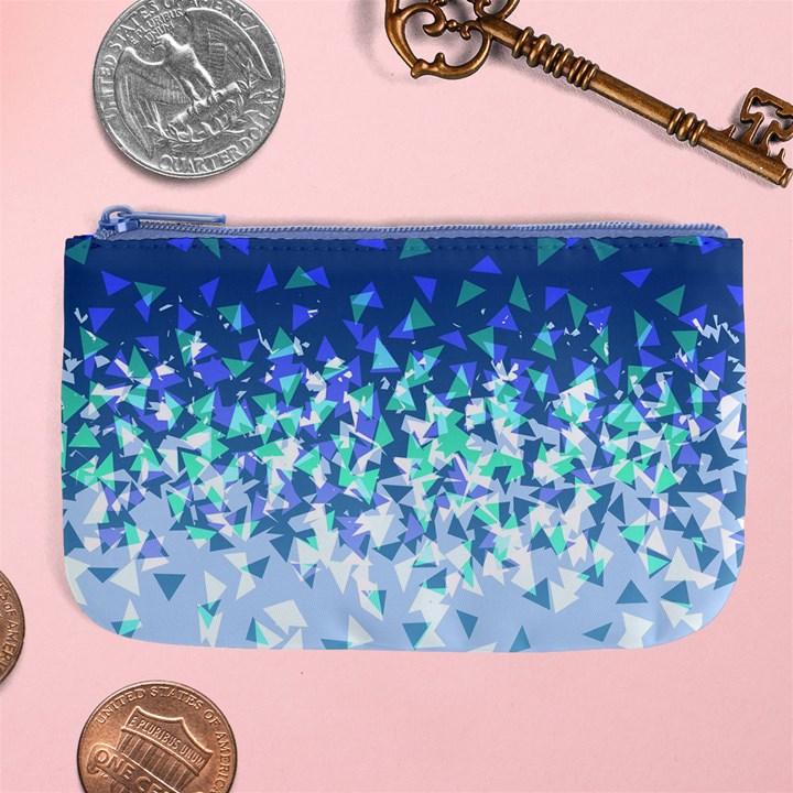 Blue Disintegrate Large Coin Purse