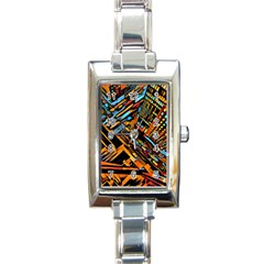 City Scape Rectangle Italian Charm Watch by NouveauDesign