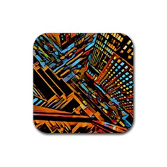 City Scape Rubber Coaster (square)  by NouveauDesign