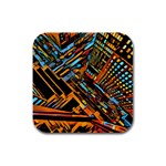 city scape Rubber Square Coaster (4 pack)  Front