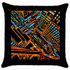 City Scape Throw Pillow Case (black) by NouveauDesign