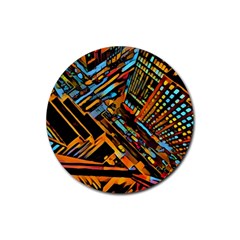 City Scape Rubber Coaster (round)  by NouveauDesign