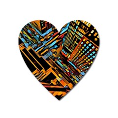 City Scape Heart Magnet by NouveauDesign