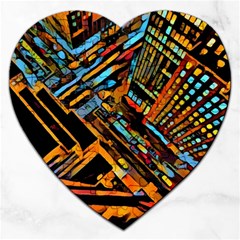 City Scape Jigsaw Puzzle (heart) by NouveauDesign