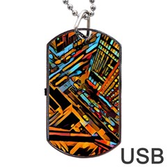 City Scape Dog Tag Usb Flash (two Sides) by NouveauDesign