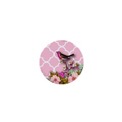 Shabby Chic,floral,bird,pink,collage 1  Mini Buttons by NouveauDesign