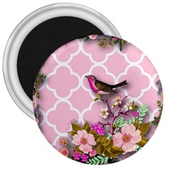 Shabby Chic,floral,bird,pink,collage 3  Magnets by NouveauDesign