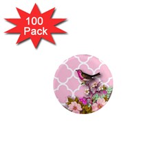 Shabby Chic,floral,bird,pink,collage 1  Mini Magnets (100 Pack)  by NouveauDesign