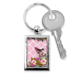 Shabby Chic,floral,bird,pink,collage Key Chains (rectangle)  by NouveauDesign