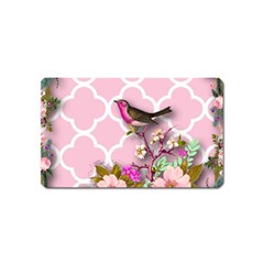 Shabby Chic,floral,bird,pink,collage Magnet (name Card) by NouveauDesign