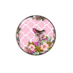 Shabby Chic,floral,bird,pink,collage Hat Clip Ball Marker by NouveauDesign