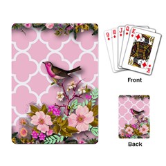 Shabby Chic,floral,bird,pink,collage Playing Card by NouveauDesign