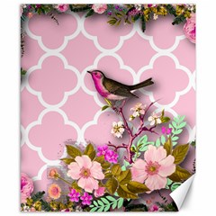 Shabby Chic,floral,bird,pink,collage Canvas 8  X 10  by NouveauDesign