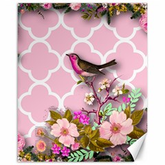 Shabby Chic,floral,bird,pink,collage Canvas 16  X 20   by NouveauDesign