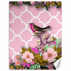 Shabby Chic,floral,bird,pink,collage Canvas 18  X 24   by NouveauDesign