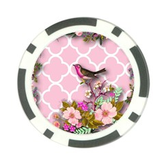 Shabby Chic,floral,bird,pink,collage Poker Chip Card Guard by NouveauDesign