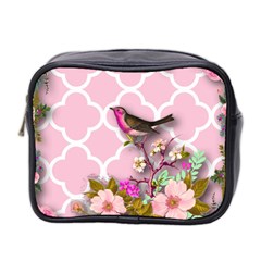 Shabby Chic,floral,bird,pink,collage Mini Toiletries Bag 2-side by NouveauDesign