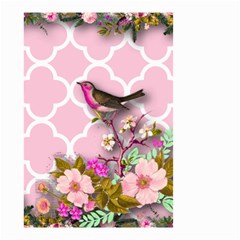 Shabby Chic,floral,bird,pink,collage Small Garden Flag (two Sides) by NouveauDesign