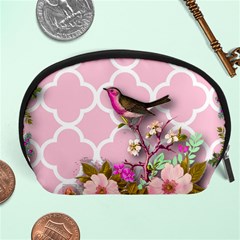 Shabby Chic,floral,bird,pink,collage Accessory Pouches (large)  by NouveauDesign