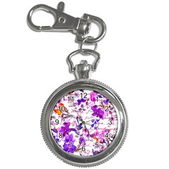 Ultra Violet,shabby Chic,flowers,floral,vintage,typography,beautiful Feminine,girly,pink,purple Key Chain Watches by NouveauDesign