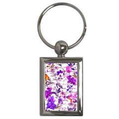 Ultra Violet,shabby Chic,flowers,floral,vintage,typography,beautiful Feminine,girly,pink,purple Key Chains (rectangle)  by NouveauDesign