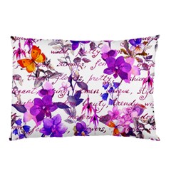 Ultra Violet,shabby Chic,flowers,floral,vintage,typography,beautiful Feminine,girly,pink,purple Pillow Case by NouveauDesign